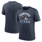 Tennessee Titans Helmet Tri-Blend T-Shirt Heather Navy | Nike for Sale