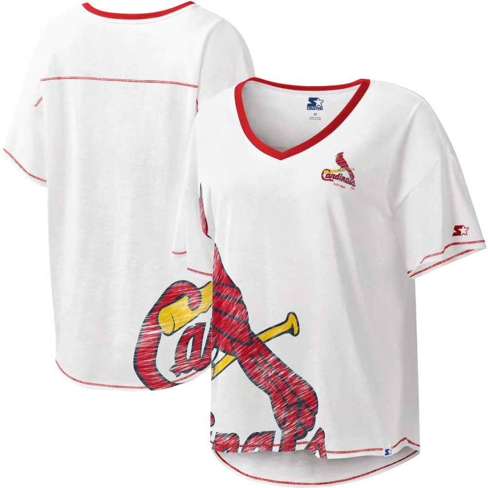 St. Louis Cardinals Starter Women's Perfect Game V-Neck T-Shirt - MLB