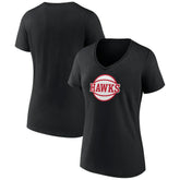 Atlanta Hawks Women's Alternate Logo V-Neck T-Shirt Black - NBA