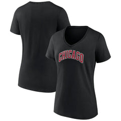 Chicago Bulls Women's Alternate Logo V-Neck T-Shirt Black - NBA