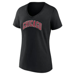 Chicago Bulls Women's Alternate Logo V-Neck T-Shirt Black - NBA