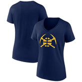 Denver Nuggets Women's Alternate Logo V-Neck T-Shirt Navy - NBA