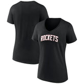 Houston Rockets Women's Alternate Logo V-Neck T-Shirt Black - NBA