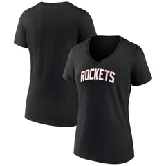 Houston Rockets Women's Alternate Logo V-Neck T-Shirt Black - NBA