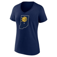 Indiana Pacers Women's Alternate Logo V-Neck T-Shirt Navy - NBA