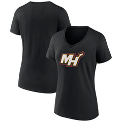 Miami Heat Women's Alternate Logo V-Neck T-Shirt Black - NBA