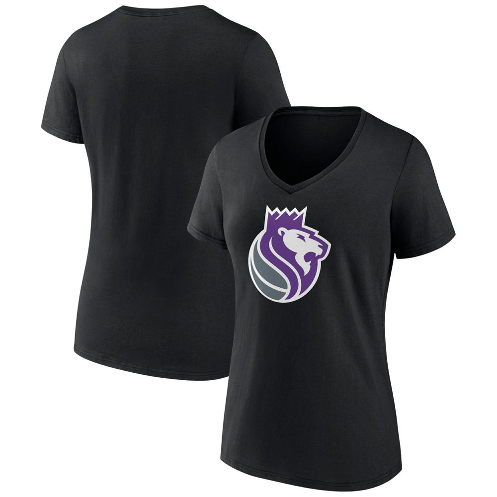 Sacramento Kings Women's Alternate Logo V-Neck T-Shirt Black - NBA
