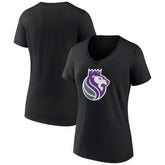 Sacramento Kings Women's Alternate Logo V-Neck T-Shirt Black - NBA