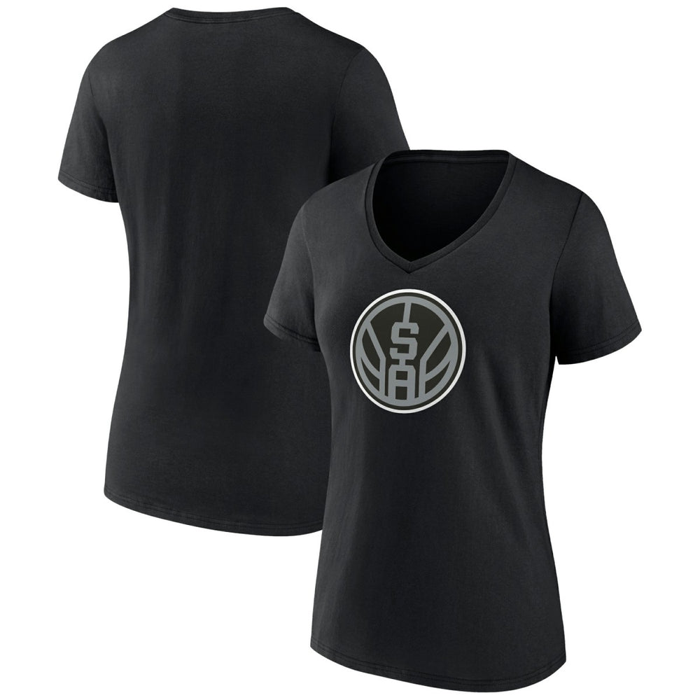 San Antonio Spurs Women's Alternate Logo V-Neck T-Shirt Black - NBA