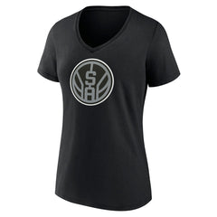 San Antonio Spurs Women's Alternate Logo V-Neck T-Shirt Black - NBA
