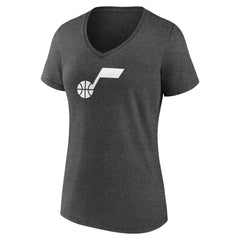 Utah Jazz Women's Logo V-Neck T-Shirt Charcoal - NBA