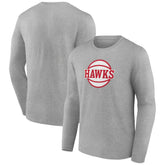 Atlanta Hawks Alternate Logo Long Sleeve T-Shirt Gray - NBA