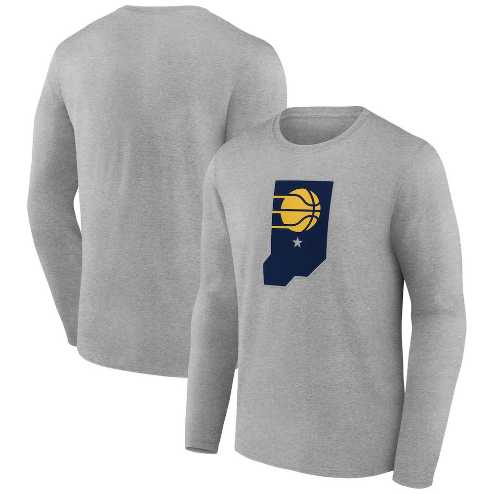 Indiana Pacers Alternate Logo Long Sleeve T-Shirt Gray - NBA