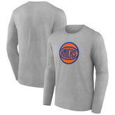 New York Knicks Alternate Logo Long Sleeve T-Shirt Gray - NBA