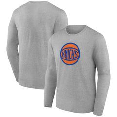 New York Knicks Alternate Logo Long Sleeve T-Shirt Gray - NBA