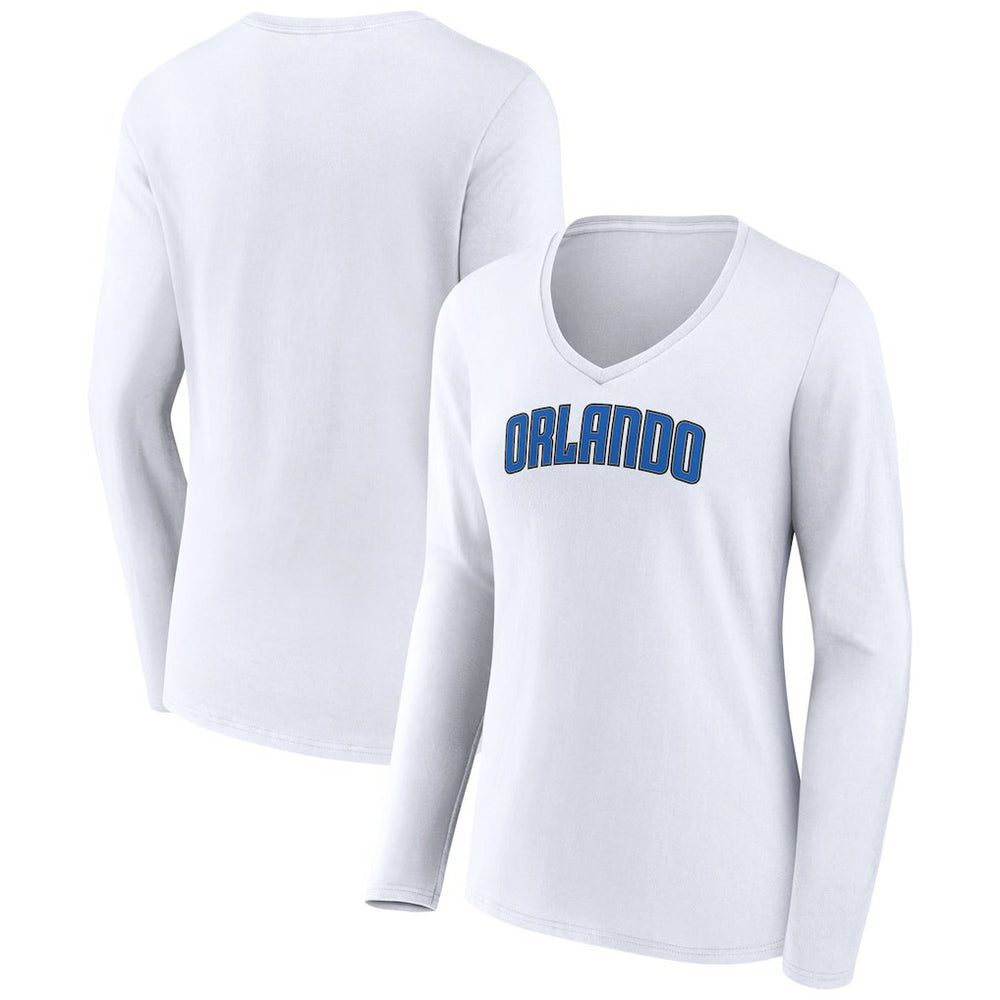 Orlando Magic Women's Alternate Logo V-Neck Long Sleeve T-Shirt White - NBA
