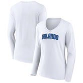 Orlando Magic Women's Alternate Logo V-Neck Long Sleeve T-Shirt White - NBA