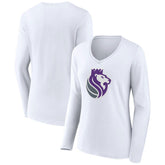 Sacramento Kings Women's Alternate Logo V-Neck Long Sleeve T-Shirt White - NBA