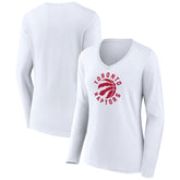 Toronto Raptors Women's Alternate Logo V-Neck Long Sleeve T-Shirt White - NBA