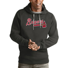 Atlanta Braves Antigua Victory Pullover Team Logo Hoodie - MLB