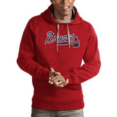 Atlanta Braves Antigua Victory Pullover Team Logo Hoodie - MLB