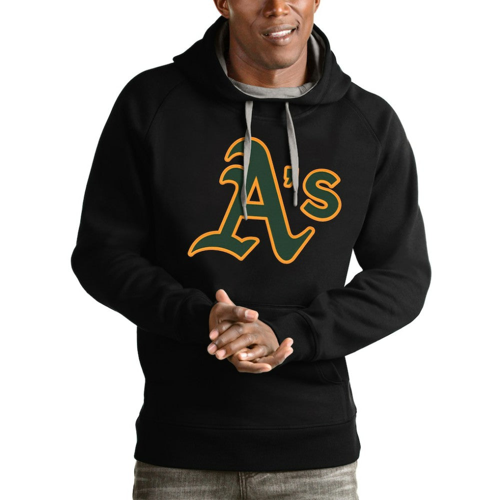 Athletics Antigua Victory Pullover Team Logo Hoodie - MLB