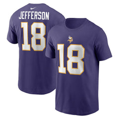 Justin Jefferson Minnesota Vikings Classic Player Name & Number T-Shirt Purple | Nike for Sale