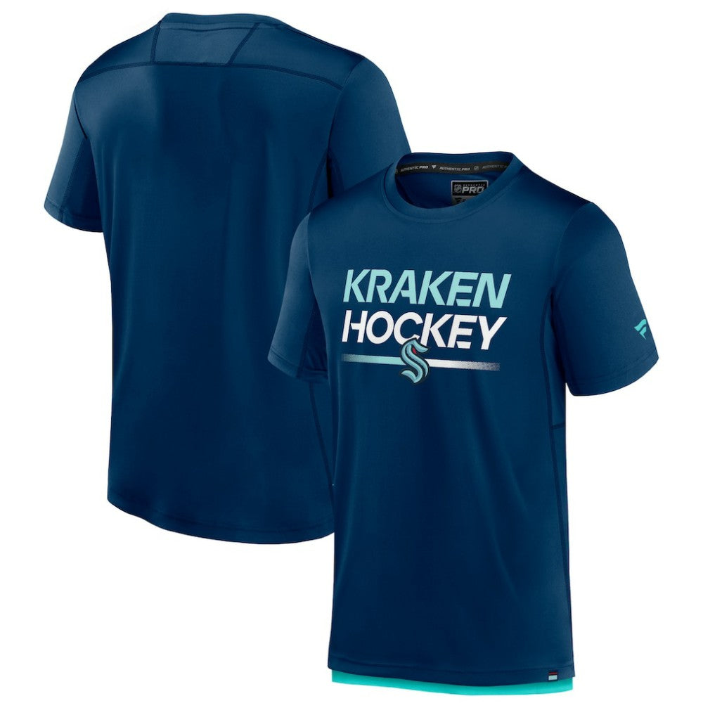 Seattle Kraken Fanatics Authentic Pro Tech T-Shirt - Deep Sea Blue - NHL