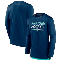Seattle Kraken Fanatics Authentic Pro Long Sleeve T-Shirt - Deep Sea Blue - NHL