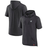 Calgary Flames Fanatics Authentic Pro Short Sleeve Pullover Hoodie - Heather Charcoal - NHL