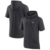 Pittsburgh Penguins Fanatics Authentic Pro Short Sleeve Pullover Hoodie - Heather Charcoal - NHL