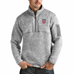 USMNT Antigua Fortune Quarter-Zip Pullover Jacket Gray - FIFA World CUP