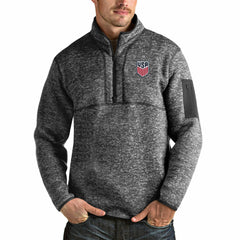 USMNT Antigua Fortune Quarter-Zip Pullover Jacket Heather Charcoal - FIFA World CUP