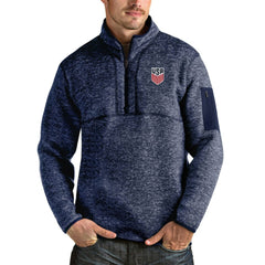 USMNT Antigua Fortune Quarter-Zip Pullover Jacket Heather Navy - FIFA World CUP
