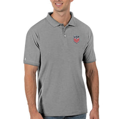 USMNT Antigua Legacy Pique Polo Gray - FIFA World CUP