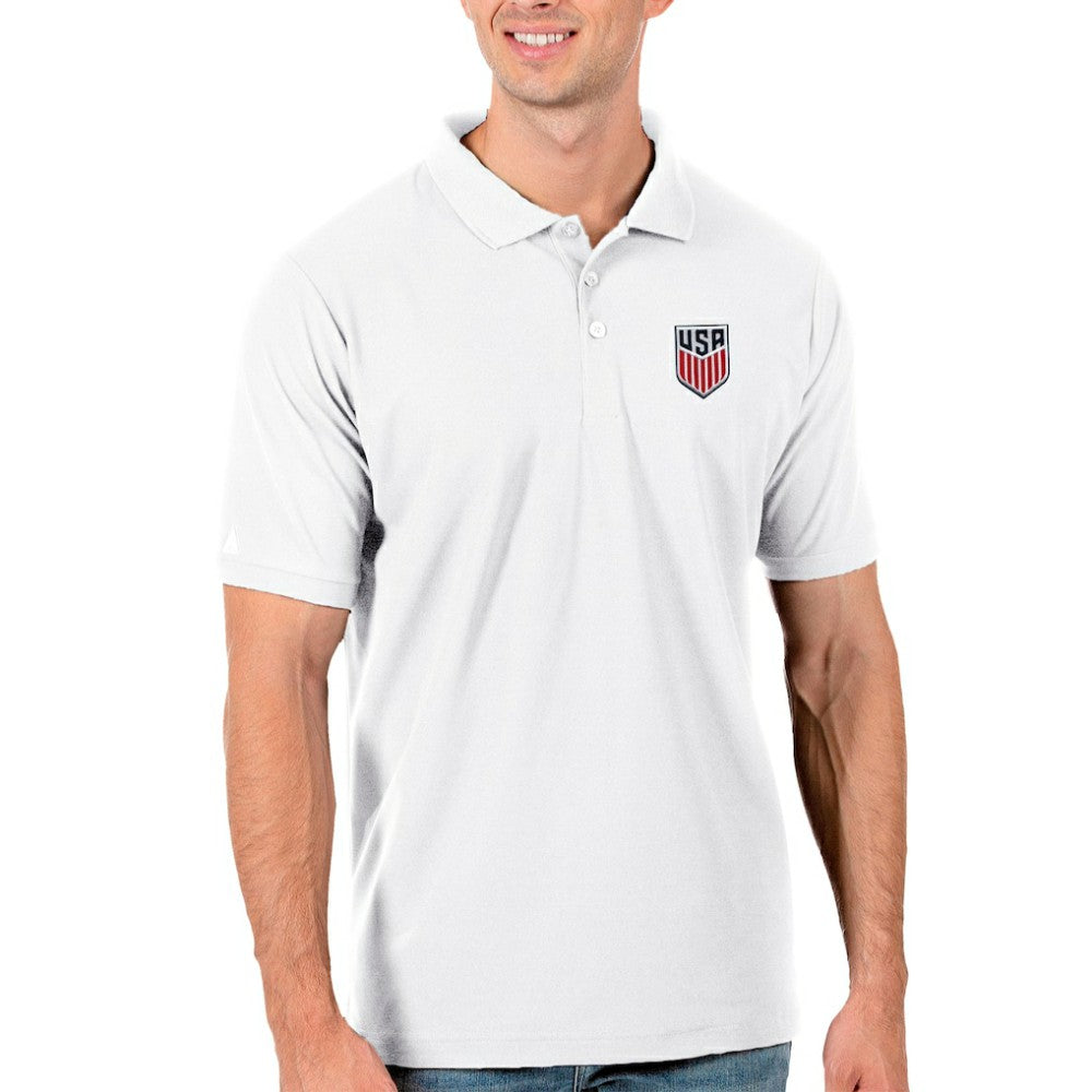 USMNT Antigua Legacy Pique Polo White - FIFA World CUP