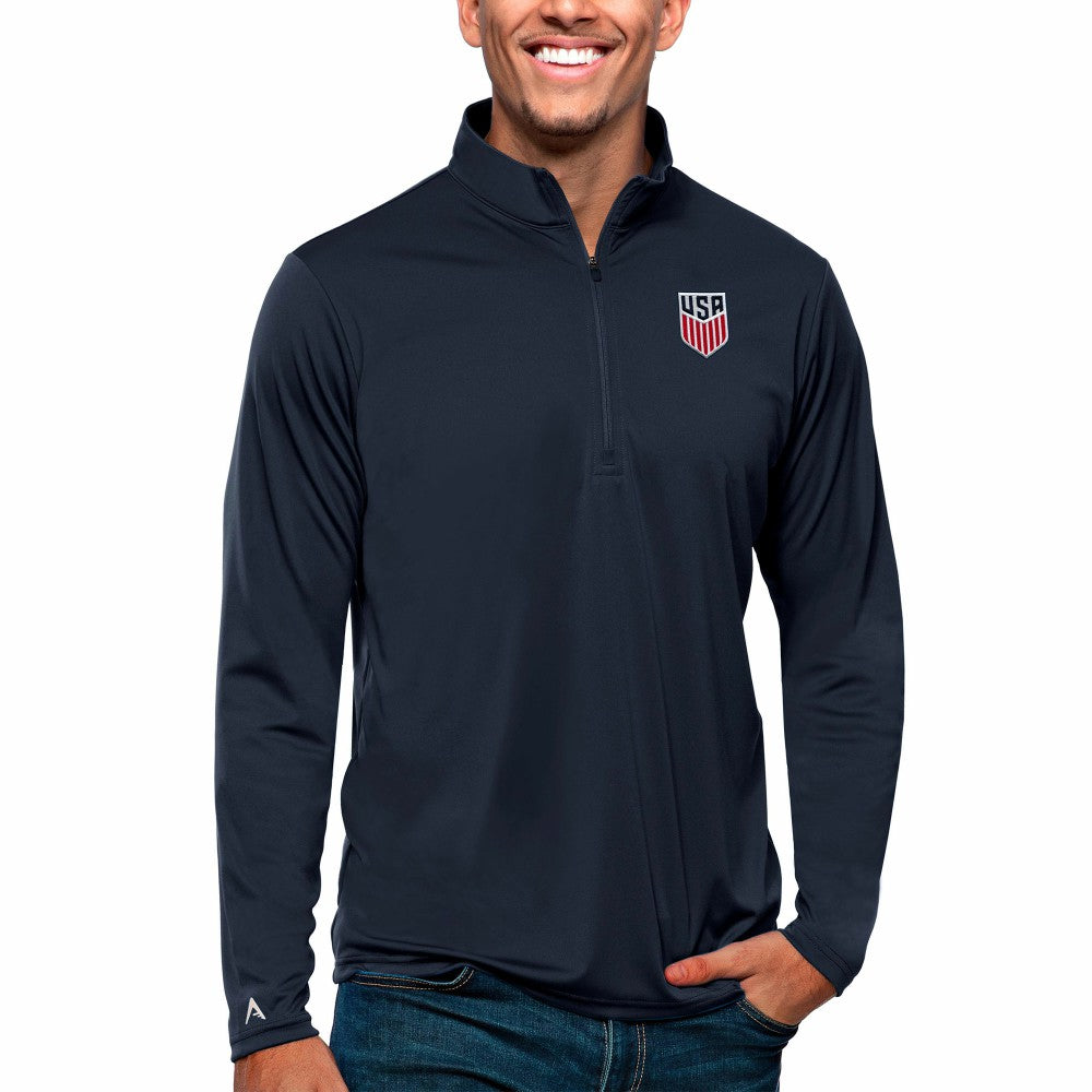 USMNT Antigua Tribute Quarter-Zip Pullover Top Navy - FIFA World CUP