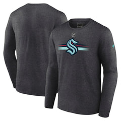 Seattle Kraken Fanatics Authentic Pro Secondary Long Sleeve T-Shirt - Heather Charcoal - NHL