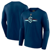 Seattle Kraken Fanatics Authentic Pro Secondary Long Sleeve T-Shirt - Deep Sea Blue - NHL