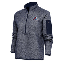 Colorado Avalanche Antigua Women's Team Logo Fortune Quarter-Zip Jacket - Heather Navy - NHL