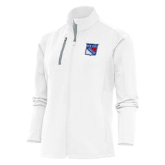 New York Rangers Antigua Women's Team Logo Generation Full-Zip Jacket - White - NHL