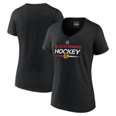 Chicago Blackhawks Fanatics Women's Authentic Pro V-Neck T-Shirt - Black - NHL