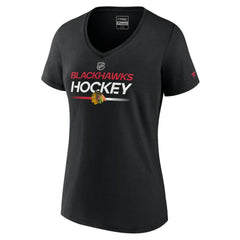 Chicago Blackhawks Fanatics Women's Authentic Pro V-Neck T-Shirt - Black - NHL