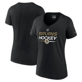 Boston Bruins Fanatics Women's Authentic Pro V-Neck T-Shirt - Black - NHL