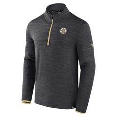 Boston Bruins Fanatics Authentic Pro Quarter-Zip Pullover Top - Heather Charcoal - NHL