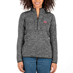 USWNT Antigua Women's Fortune Half-Zip Pullover Jacket Heather Charcoal - FIFA World CUP