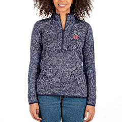 USWNT Antigua Women's Fortune Half-Zip Pullover Jacket Heather Navy - FIFA World CUP