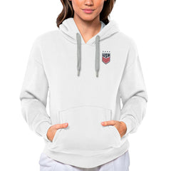 USWNT Antigua Women's Victory Pullover Hoodie White - FIFA World CUP