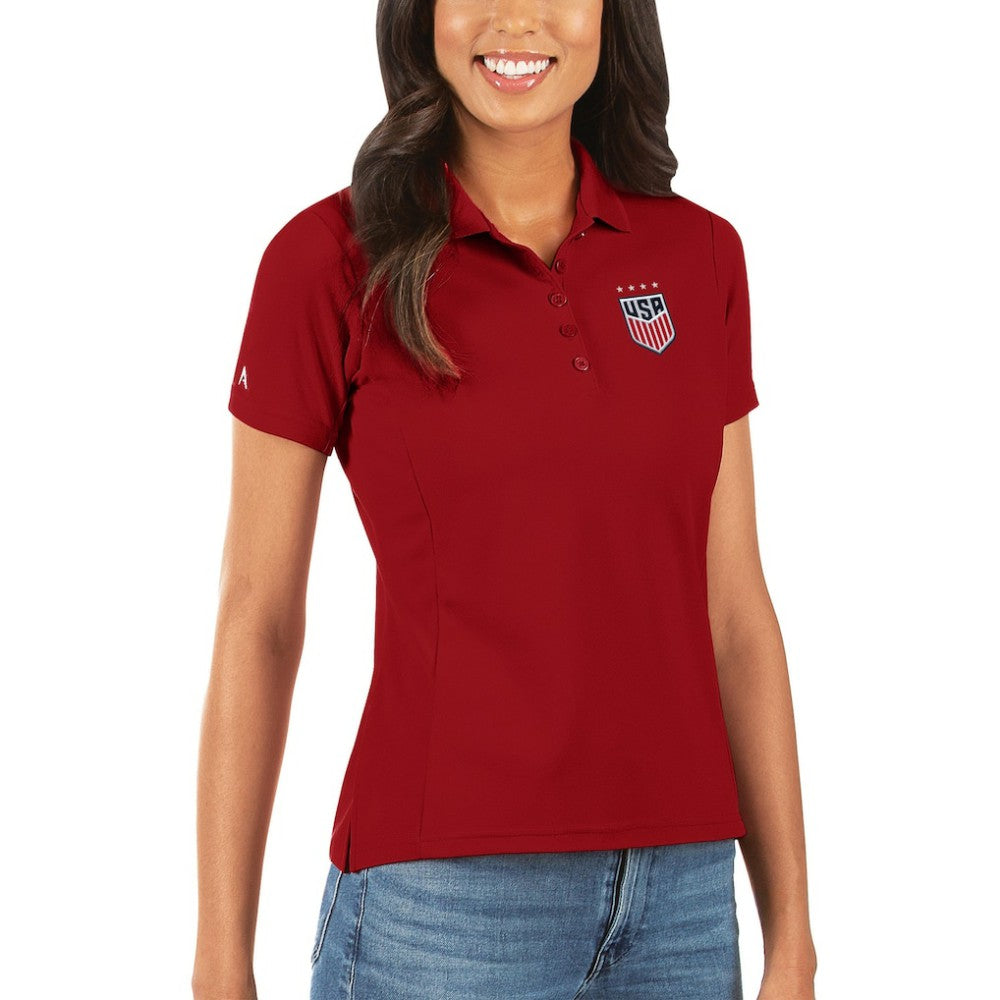USWNT Antigua Women's Legacy Pique Polo Red - FIFA World CUP