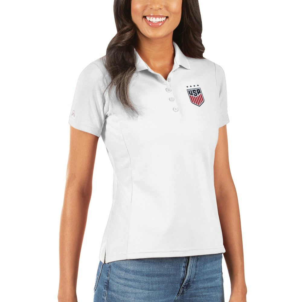 USWNT Antigua Women's Legacy Pique Polo White - FIFA World CUP
